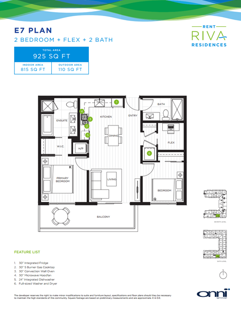 Floor plan for 2 beds, 2 baths, 814 sqft